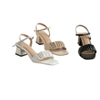 [Choice] Giày sandal cao gót nữ Erosska EB051 mũi vuông quai nhún cao 4cm