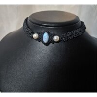 Choker macrame đá Moonstone - Đá Mặt Trăng