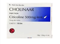 Cholinaar 500mg – Dung dịch tiêm Citicoline hỗ trợ phục hồi sau tai biến, chấn thương não của Novell Indonesia (hộp 5 ống x 4mL)
