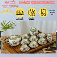 (CHỌN 5 MẪU)Bộ Ấm Chén pha trà Bát Tràng,men Tro Cổ-Dáng Gốc Cây 400ml Nhiều Hoạ Tiết,đào,mai,sen