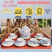 (CHỌN 6 MẪU)Ấm chén pha trà Bát Tràng-bộ Jasmine Tứ Cảnh Việt Nam 700ml