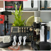 Chọn bộ hát Livestream sound carrd K300 Pro max Kèm Mic ISK AT100 Chính Hãng tặng kèm tai nghe,kẹp mic,kẹp điện thoại
