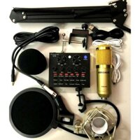 CHỌN BỘ MÍC HÁT THU ÂM GIÁ RẺ MIC BM900 Và SOUND CARD V8 đầy đủ chân kẹp , dây kết noi bh 6 tháng
