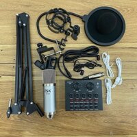 Chọn Bộ Thu Âm Mic isk AT350-Sound card v8 kèm phụ kiện và tai phone bảo hành 6 tháng
