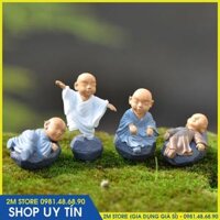 CHỌN DÁNG Phụ Kiện Trang Trí Tiểu Cảnh Terrarium Chú Tiểu Mini 4 Tư Thế - Giao Màu Ngẫu Nhiên,1 Chú Nằm Ngửa