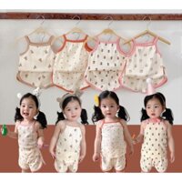 [Chọn màu] SET COTTON LỖ 2 DÂY HỌA TIẾT HOA NHÍ HÀN QUỐC XINH XẮN CHO BÉ- HÀNG QCCC