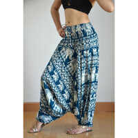 [chọn màu]Quần alibaba kiểu Harem lanh thái tập yoga/múa bụng thổ cẩm đáy thụng