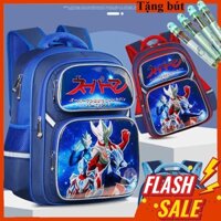 [CHỌN SIZE] Balo hình siêu nhân cho bé trai cấp 1, 2, cặp sách học sinh tiểu học trung học chống gù chống thấm nước
