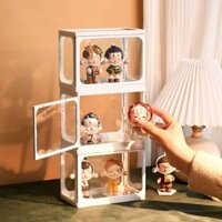 Chống Bụi Bong Bóng Mart Hộp Trưng Bày Thạch Cao Nhỏ Kính Bí Ẩn Hộp Bảo Quản Lego Đứng Tủ Trong Suốt Búp Bê