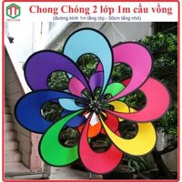 Chong chóng 2 lớp cầu vồng (đường kính1m-50cm), tặng kèm keo 502, không kèm trụ.