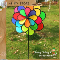 Chong chóng cầu vồng 3 tầng siêu đẹp Chong chóng 7 màu 25cm và 35cm và 50cm