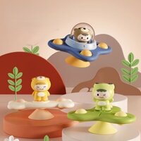 Chong chóng dính tường cho bé hình động vật, con quay spinner gắn bàn ăn dặm bộ 3 chiếc cho bé - đồ chơi tư duy Gia Hân