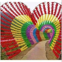 Chong chóng nhựa 100 cái 25cm có kèm dây treo