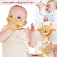 Chống Mút Ngón Tay Cho Bé, Đồ Chơi Chống Gặm Ngón Tay Silicone Cao Cấp Nano Bạc Kháng Khuẩn