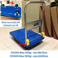 [CHỐNG ỒN] Xe đẩy hàng 4 bánh sàn nhựa FD-150 bánh cao su cao cấp chống ồn - Tải trọng cao 150kg