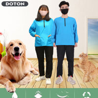 Chống Thấm Nước Chống Tĩnh Điện Không Dính Áo Sơ Mi Lông Thú Cưng Tắm Nửa Tay Tạp Dề Có Túi Cho Chó Mèo Làm Sạch Cắt Tóc
