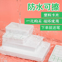 Chống Thấm Nước Xóa Được Nhựa Trống Thẻ Trắng Tiếng Anh Từ Viết Tay Tự Chế Pinyin Từ Mới Đục Lỗ PVC Cứng 24.12.24