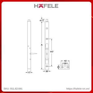 Chốt Âm 600mm Hafele 911.62.691