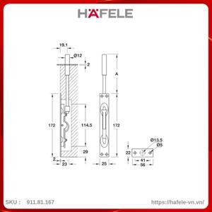 Chốt âm Hafele 911.81.167