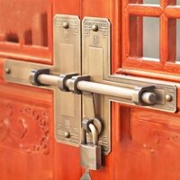 Chốt Cổ Đồng Thau Phong Cách Trung Hoa Khóa Cửa Gỗ Cổ Thời Trang Xây Dựng Cổ Dày Chốt Cửa Retro Sân Tất Cả Chốt Đồng Cửa Chốt