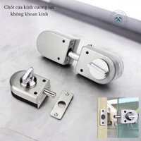 Chốt cửa kính cường lực không cần khoan kính chất liệu inox 304