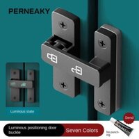 Chốt cửa PERNEAKY, Khóa cửa phát sáng bằng hợp kim kẽm nội thất, Phần cứng không đục lỗ 90°/180° Cửa chốt định vị