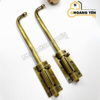 Chốt đồng cửa gỗ, sắt, Chốt cổng bằng đồng, chốt cửa đuôi chuột phi 16mm và 20mm màu rêu dài 40cm