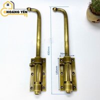 Chốt đồng cửa phi 2cm dài 40cm màu rêu, Chốt cửa bằng đồng thau cửa gỗ sắt, Then cài cổng bằng đồng