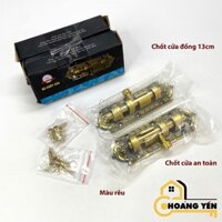 Chốt gài cửa màu rêu Chốt cửa an toàn bằng đồng, chốt cửa sổ, cửa cổng, cửa ngang bằng đồng dài 13cm