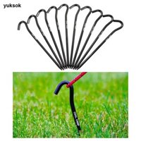 Chốt lều yuksok - 10 Cái Chốt lều nhôm có móc - Cọc thanh 7 "Chốt cắm cắm trại để cắm trại, Canopies