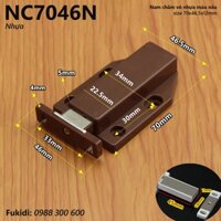 Chốt nam châm nhựa, cục hít cửa tủ màu nâu size 70x46mm - NC7046N