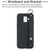 Christmas Creative Premium Upgrade For Sam-sung A6 PLUS Simple Solid Color Chic Wrist Rope Bracket Matte TPU Anti-scratch Non-slip Protective Cover Back Case