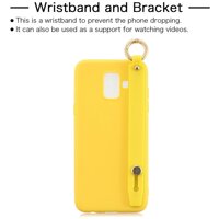 Christmas Creative Premium Upgrade For Sam-sung A6 PLUS Simple Solid Color Chic Wrist Rope Bracket Matte TPU Anti-scratch Non-slip Protective Cover Back Case