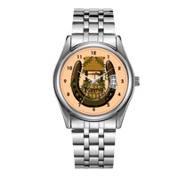 Christmas Luxury Steel Men Watch Fashion Male Date Calendar Clock Sports Watchband Waterproof Man Quartz Wrist Watches Horseshoe Wishing Well Wrist...