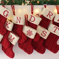Christmas Pendant Knitted Embroidery Christmas Socks Decorative Woolen Gift Socks Christmas Tree Decorative Socks Children's Candy Gift Bag