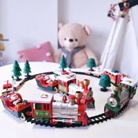 CHRISTMAS TRAIN TOY SET ELECTRIC RAILWAY TRACKS SANTA CLAUS CAR LOCOMOTIVE KIDS EDUCATIONAL GIFT