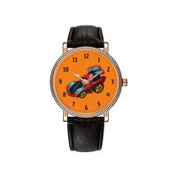 Christmas Watches Men's Fashion Japanese Quartz Black Rose Gold Watch Red Iron Heart Lock Eternal Love Watches