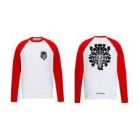 Chrome Hearts 2023Spring Summer New Red and White Color Block Bayonet Sword Long Sleeve T T-shirt Couple Men and Women Same Style