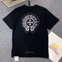 Chrome Hearts Cá Tính Sản Phẩm Mới Ins Shadow Horseshoe In Chữ Thập Áo Thun Nam Nữ Tay Ngắn