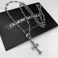 Chrome Hearts CH Crow Punk Cross S925 Sterling Bạc Vòng Cổ Dành Cho Nam Nữ Hợp Thời Trang Cá Tính Mặt Dây Chuyền Sydney Cùng