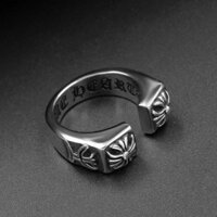 Chrome Hearts Nam Người Nổi Tiếng Cùng Mẫu Croatia Retro Titan Nhẫn Thép Chữ Thập Nữ Hợp Thời Trang Thương Hiệu Chỉ Số Nhẫn