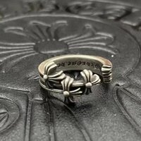CHROME HEARTS Nhẫn Mạ Bạc 925 Hình Thánh Giá