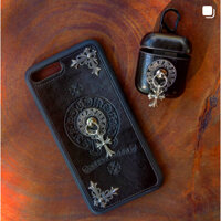 Chrome hearts ốp điện thoại đen xích thập tự dành cho 13prm, 13, 14, 14pro, 14prm 15 15pro 15prm