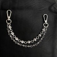 Chrome HEARTS Thời Trang Và Đa Năng Handmade Túi Đeo Chéo Trang Trí Dây Xích Khóa Đôi Phụ Kiện Thời Trang Đường Phố Sty