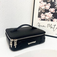 Chrome HEARTS Túi trang điểm da bò nữ, Túi đựng da chéo họa tiết vải thiều, Túi xách nữ Punk, Quà tặng ngày lễ tình nhân sang trọng 1886