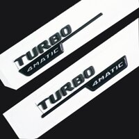 Chữ Biểu Tượng Cho Turbo 4matic AMG Huy Hiệu Fender Supercharge Logo Kiểu Dáng Xe Miếng Dán Cho Xe Mercedes Benz AMG Bóng Đen 2014-2016