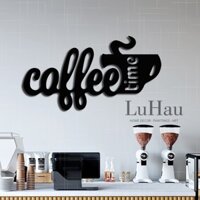 Chữ dán tường Coffee time chất liệu alu đen trang trí nội thất quán cafe có băng dính 3M giá rẻ