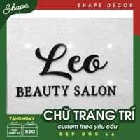 chữ dán tường gỗ sơn đen sz bé