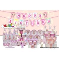 Chủ đề em bé gái baby girl màu hồng SET MEGA