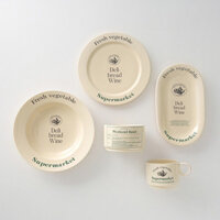 Chữ Đĩa Gốm Pháp Retro Món Tráng Miệng Đĩa Bánh Pasta Đĩa Ăn Sáng Đĩa